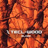 TECL-WOOD Blaze camo reveals hunters to other humans but not to color-blind deer.