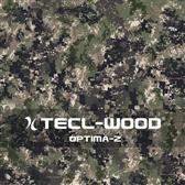 TECL-WOOD Optima-2 concealment camo pattern was designed for raised angles typically encountered in European forests by tree-stand hunters out for whitetail deer.
